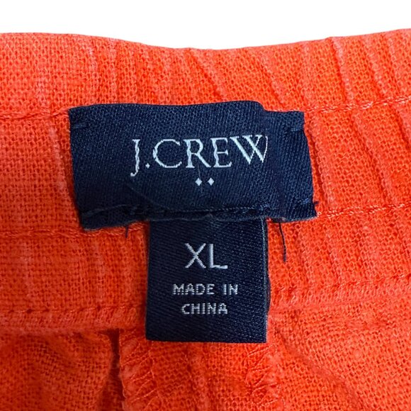 EUC Women's J. CREW Orange‎ Linen Drawstring 3" Shorts | Size XL - Picture 3 of 7